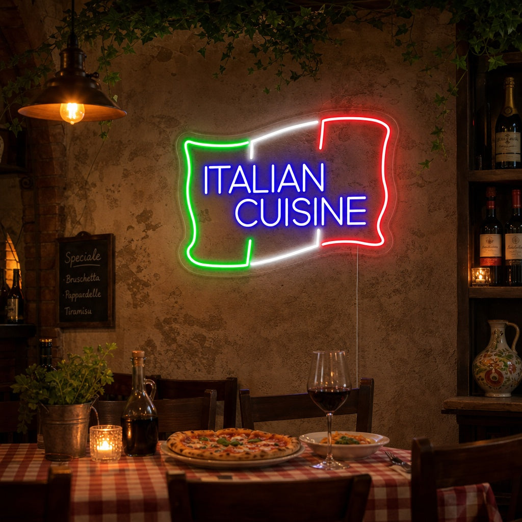 "ITALIAN CUISINE" Neonskilt