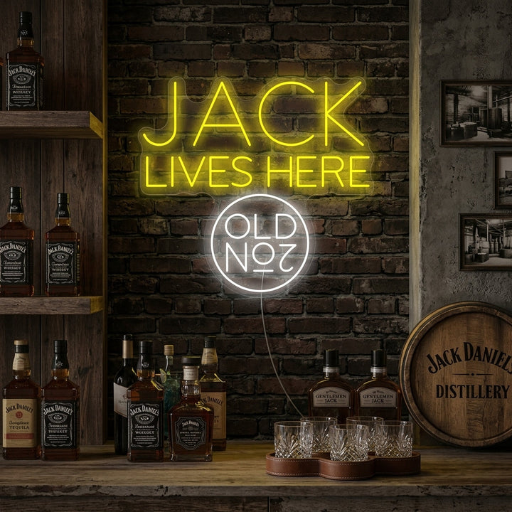 "Jack Lives Here No.7" Neonskilt