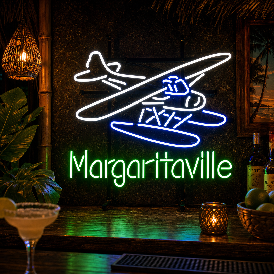"Jimmy Buffett Margaritaville Fly Øl" Neonskilt