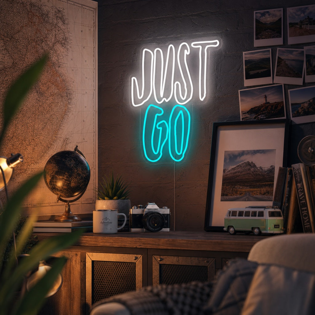 "Just Go" Neonskilt