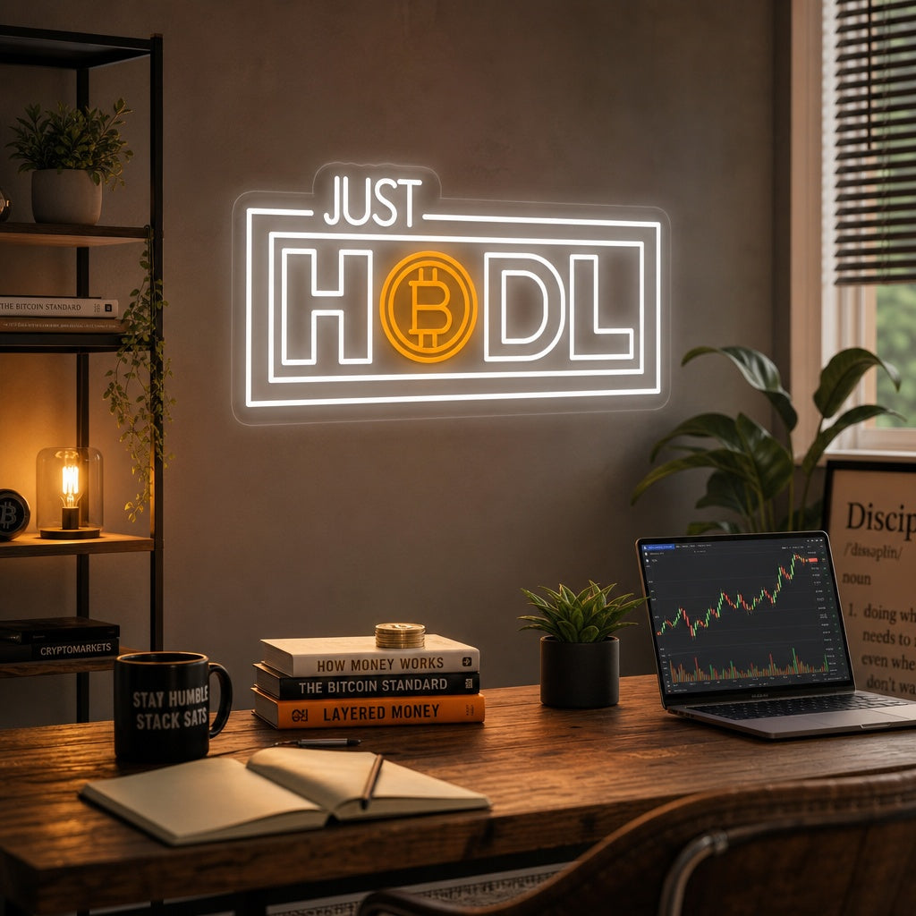 "Just Hodl, Krypto" Neonskilt