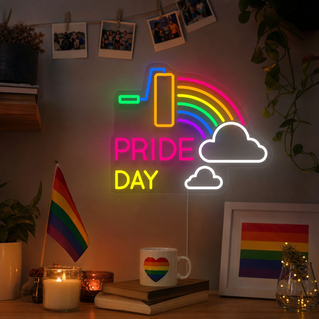 "LGBT, Pride Day, Regnbue" Neonskilt
