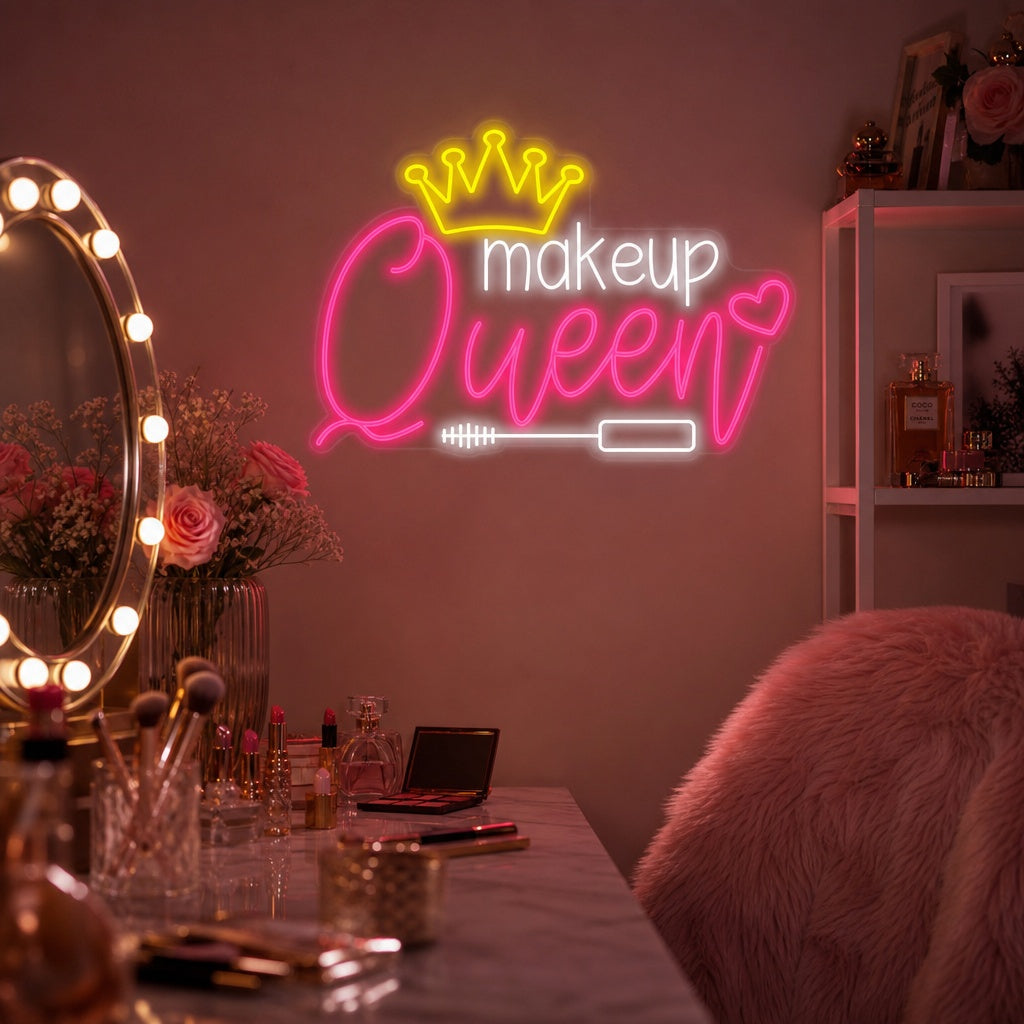 "Makeup Queen" Neonskilt