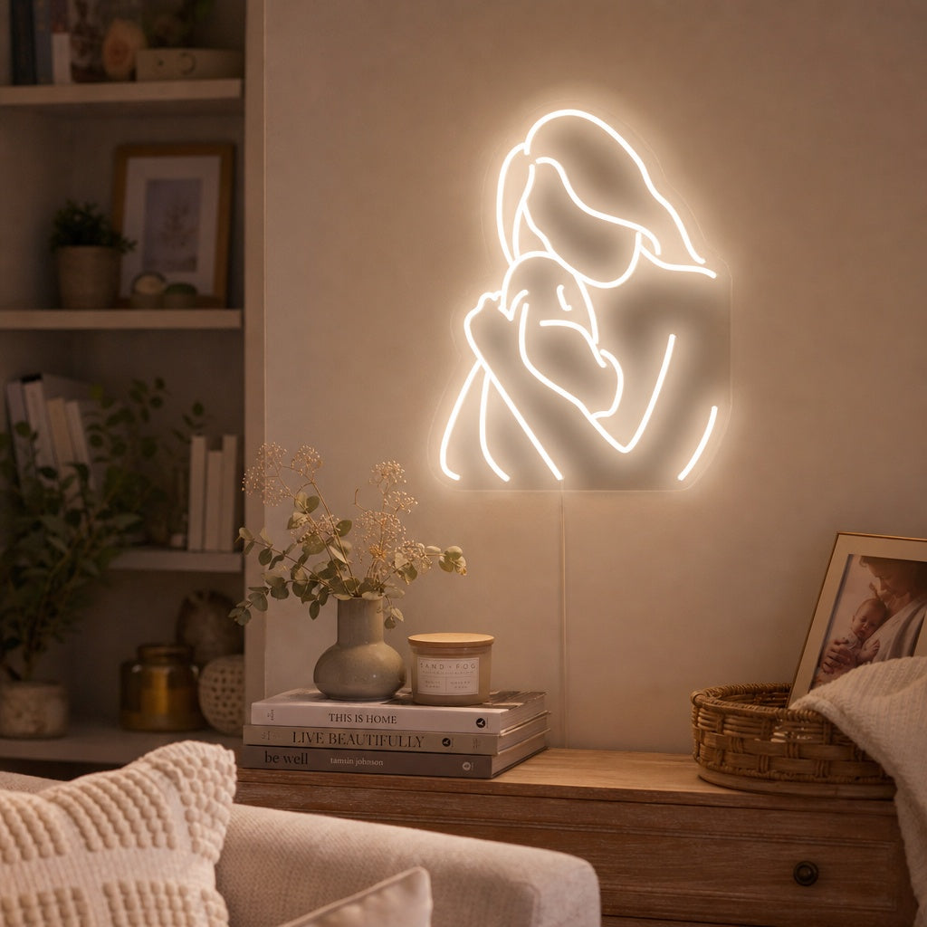 "Mor Klemmer Baby" Neonskilt
