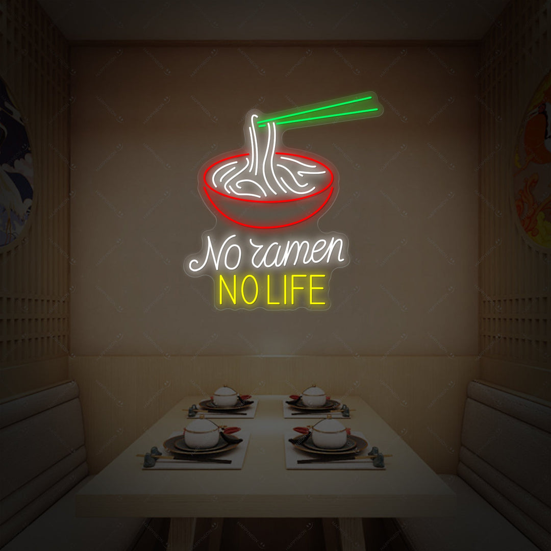 No Ramen No Life Neonskilt, Japansk restaurantinnredning