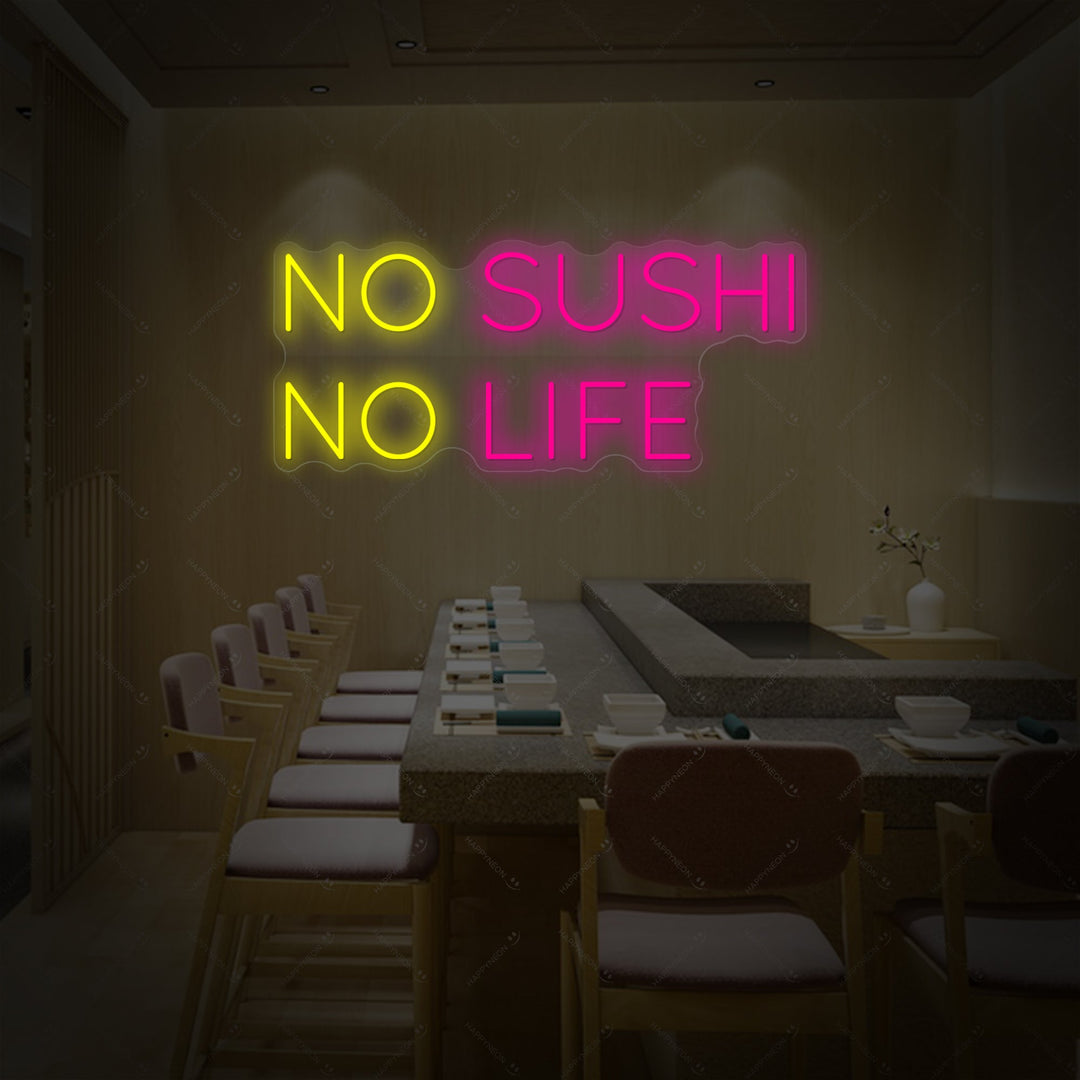 No Sushi No Life Neonskilt, Japansk restaurantinnredning