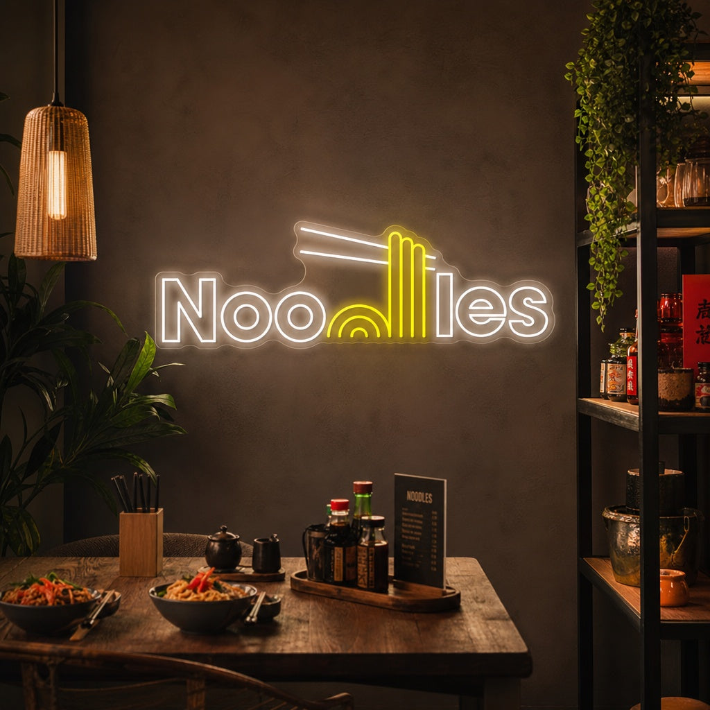 Noodles Neonskilt, Japansk restaurantinnredning