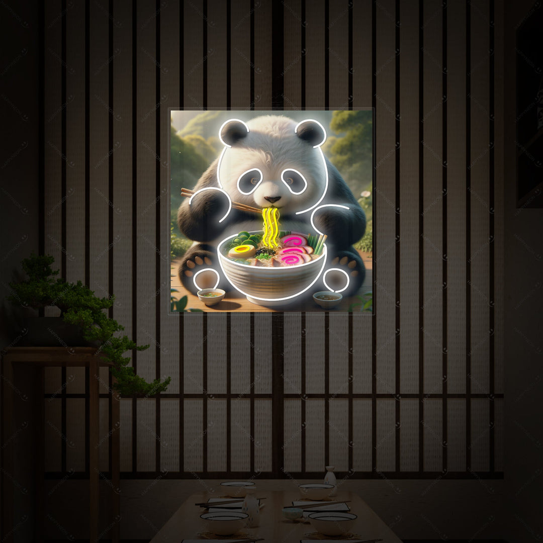 Panda og Ramen Neonskilt, Japansk restaurantinnredning