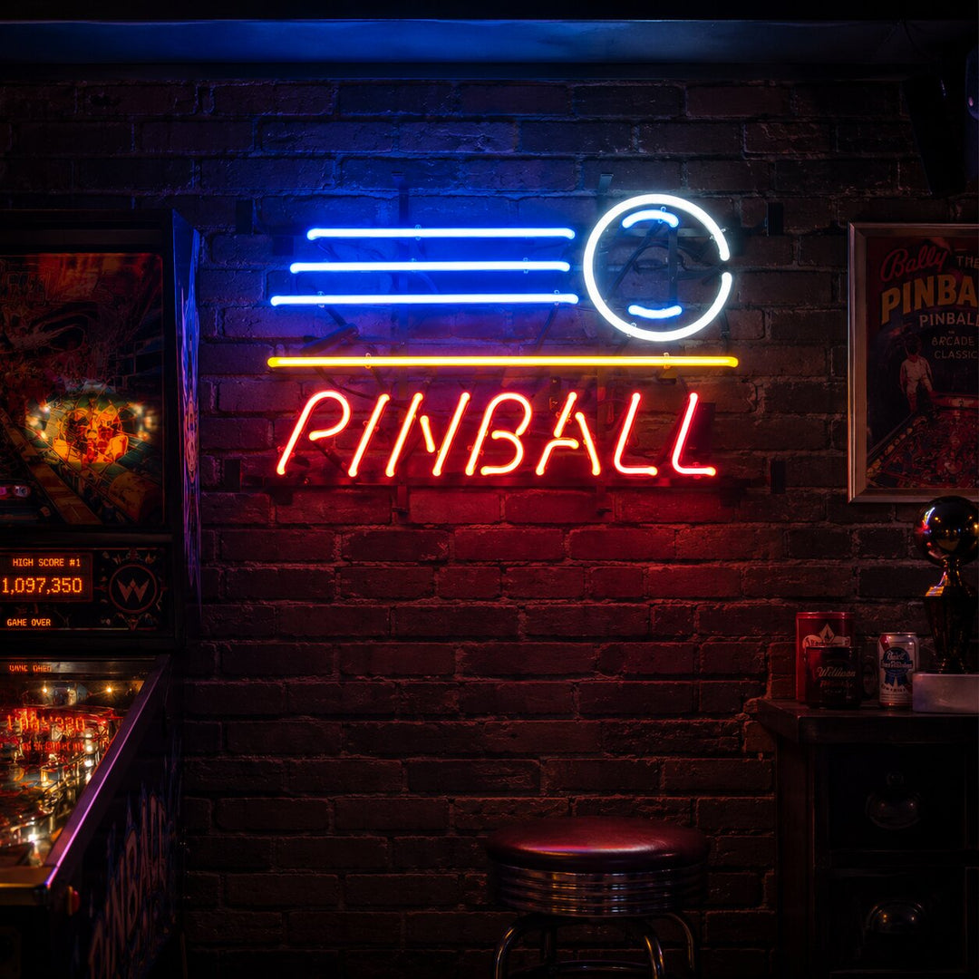 "Pinball, Butikk Åpen" Neonskilt