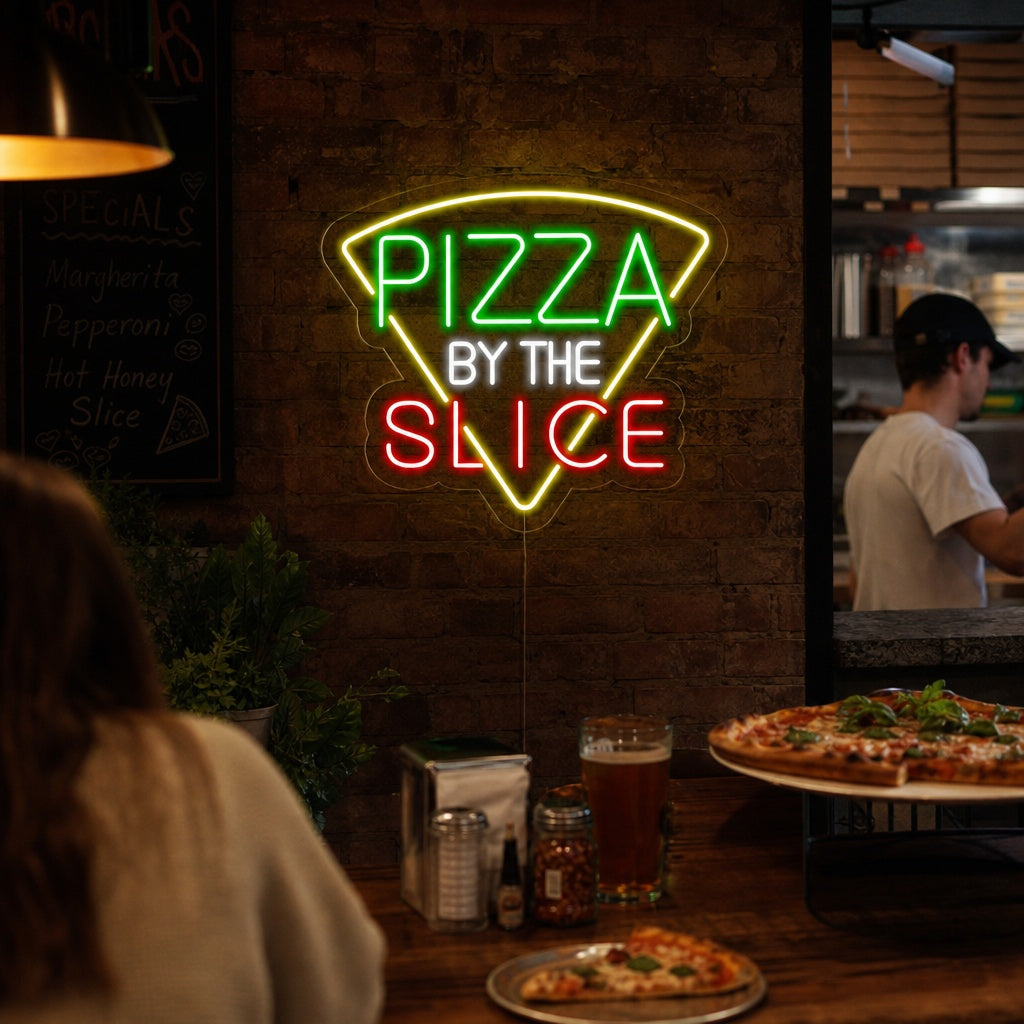 "Pizza By The Slice" Neonskilt