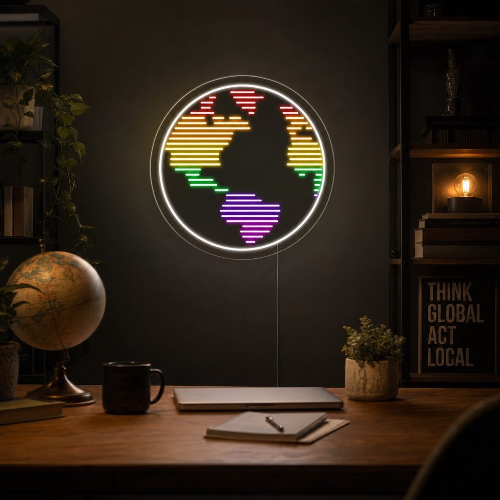 "Planet, Jorden" Neonskilt