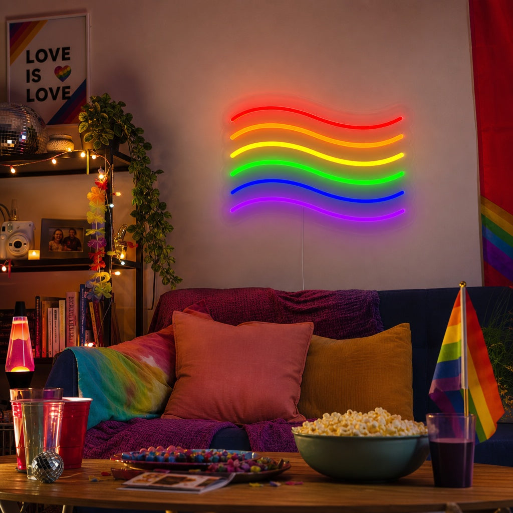 "Regnbueflagg Lgbt-Pride Unikt" Neonskilt