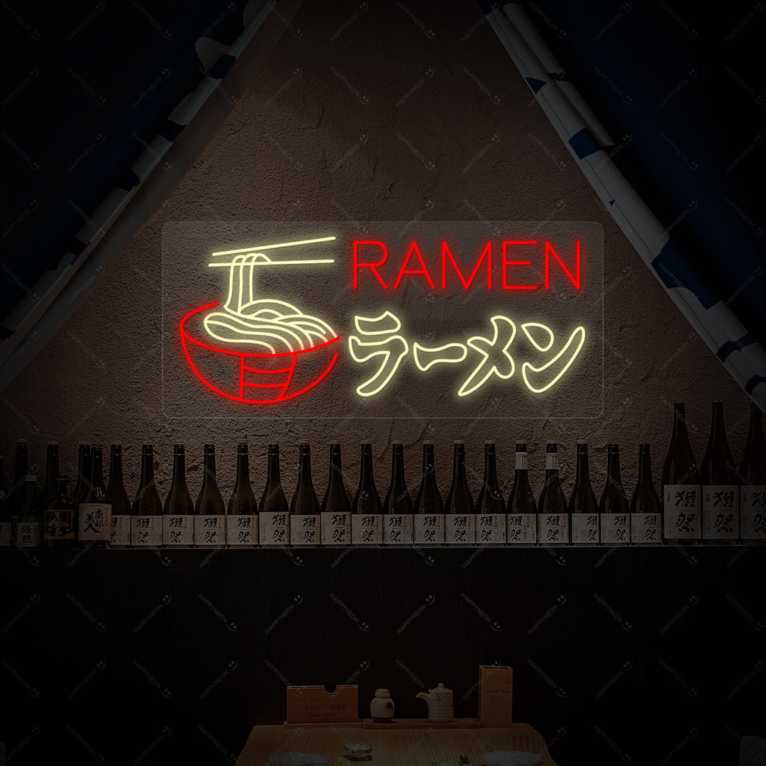 Ramen nudler Neonskilt, Japansk restaurantinnredning