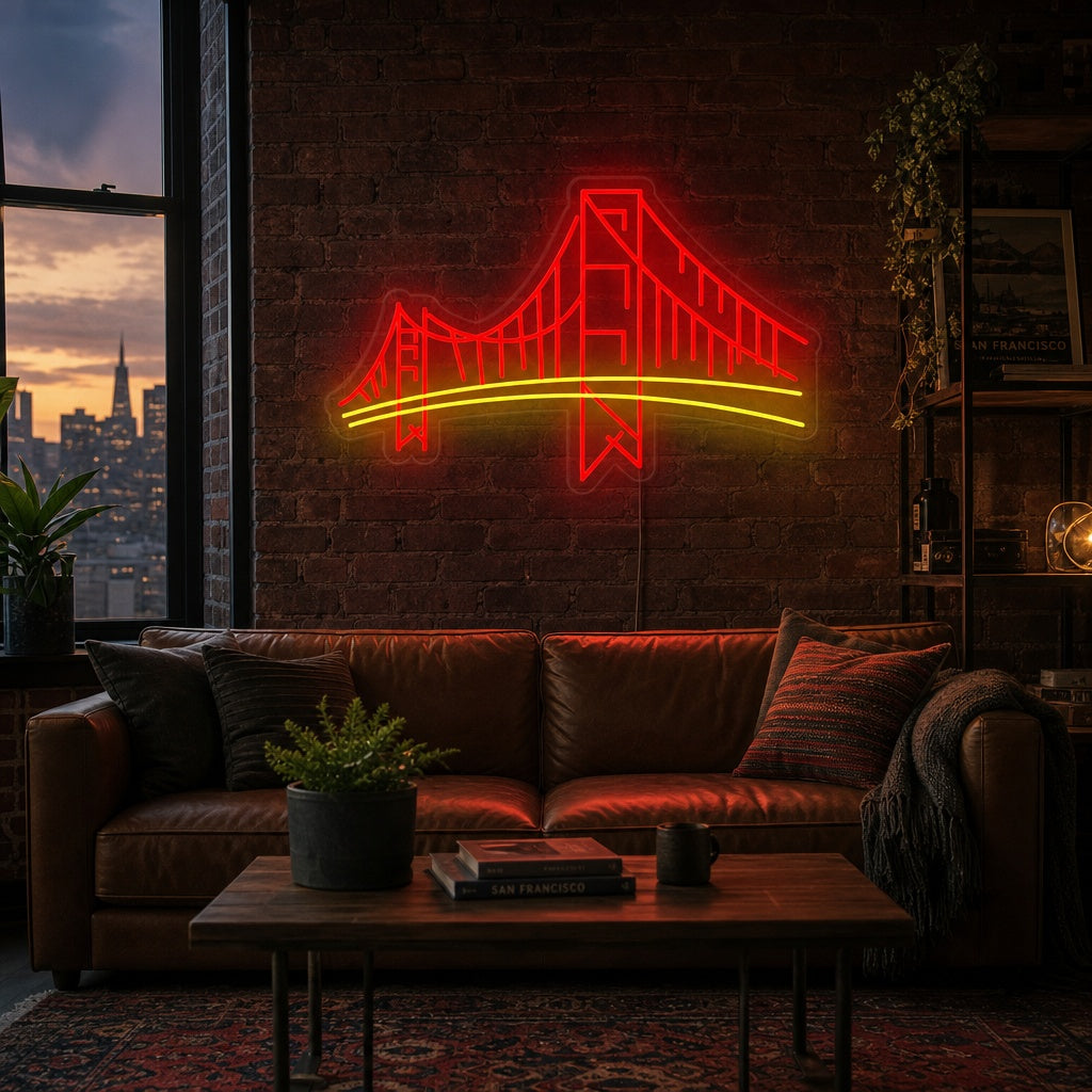 "San Francisco Golden Gate-Broen" Neonskilt