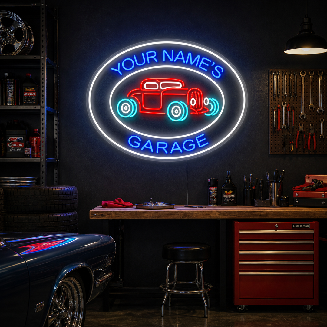 "Scotts Garage" Neonskilt