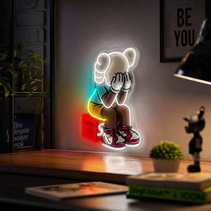 "Sittende kaw" UV-trykt LED-neonskilt