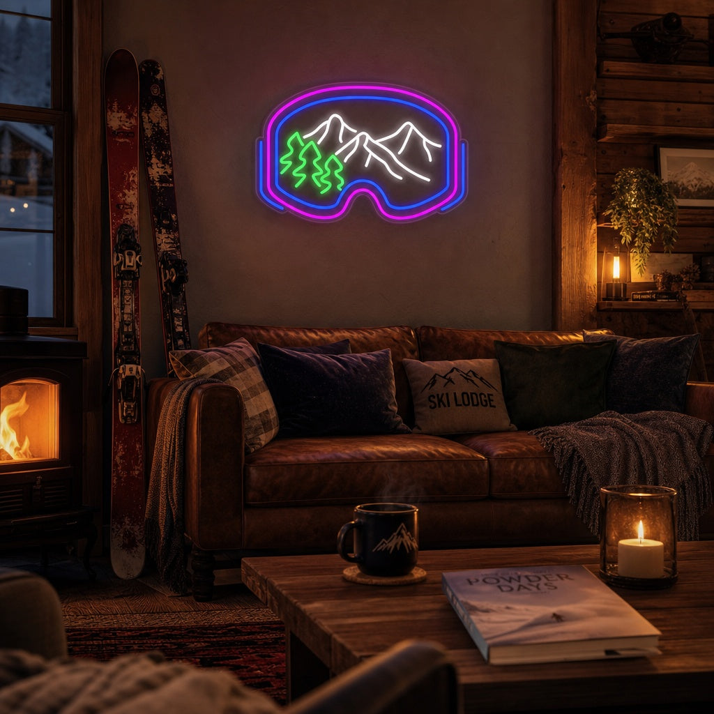 "Skibriller Ski Sport" Neonskilt