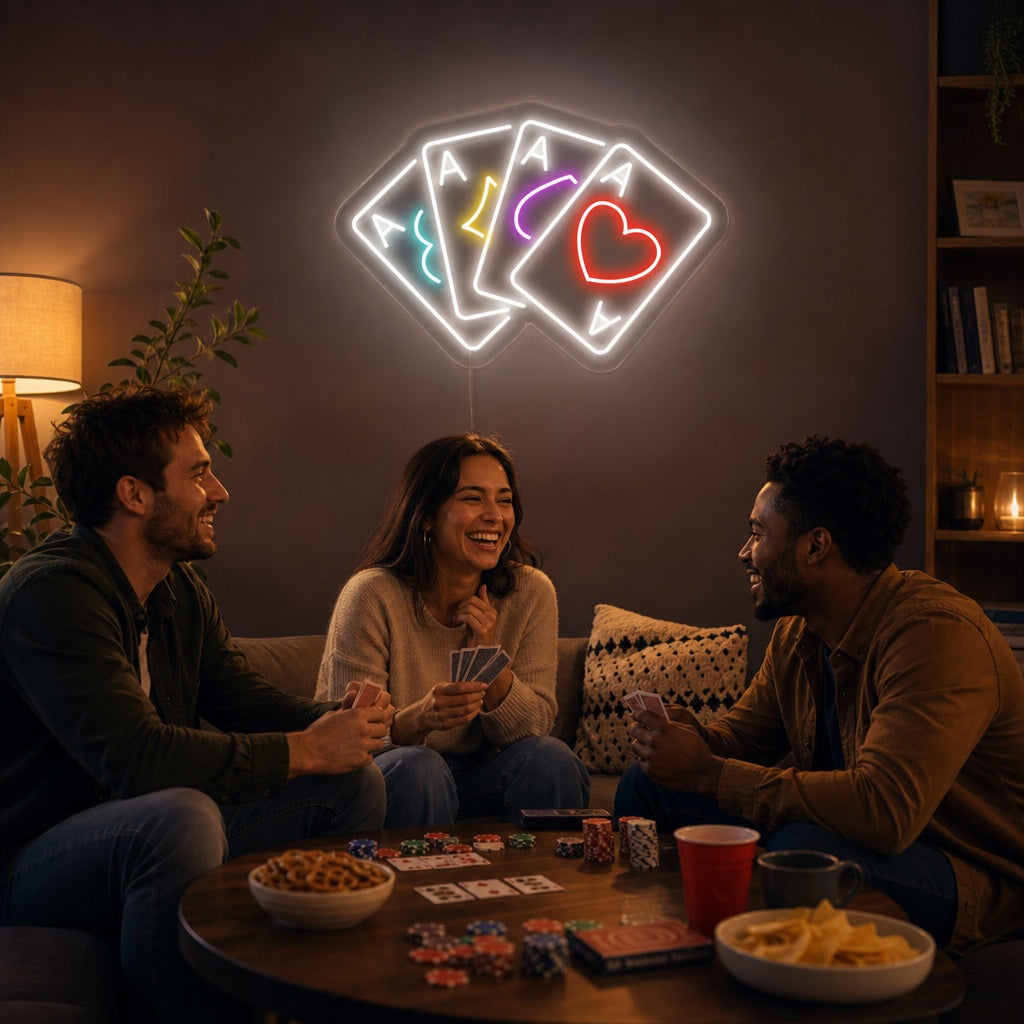 "Solitaire, Gaming Room Decor" Neonskilt