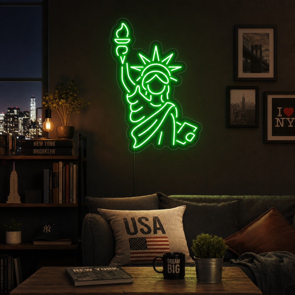 "Frihetsgudinnen" Neonskilt