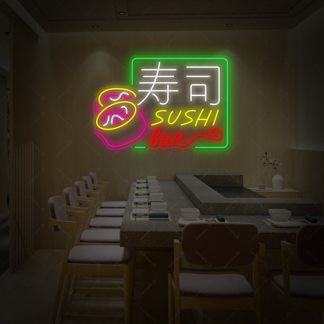 Sushi Bar Neonskilt, Japansk restaurantinnredning