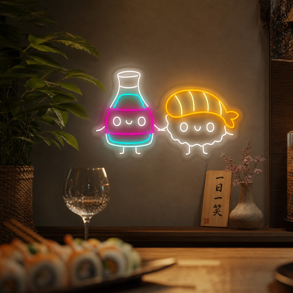 Sushi Neonskilt, Japansk restaurantinnredning