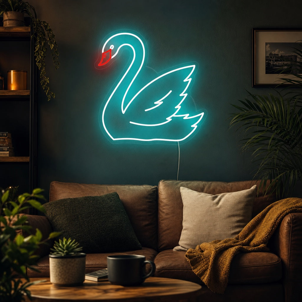 "Svane Dyr" Neonskilt