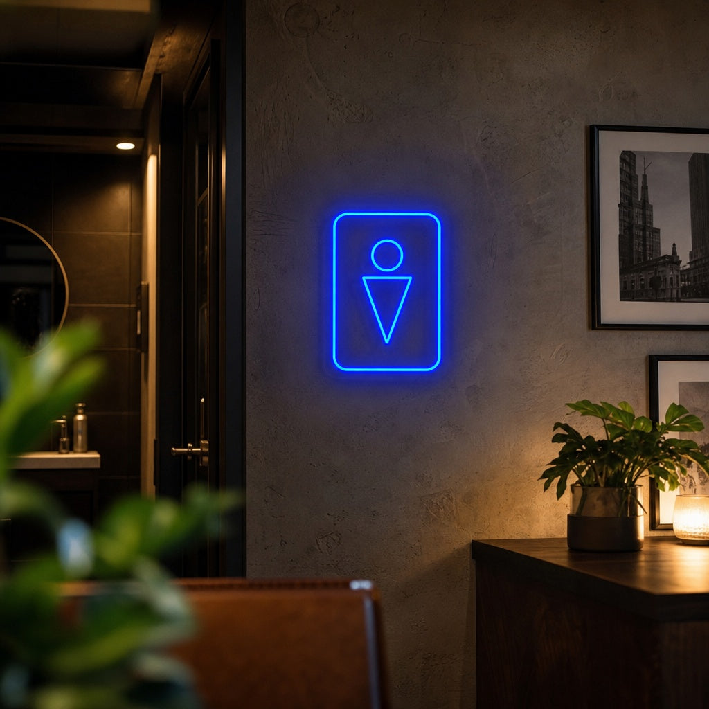 "Toalett WC Mann Symbol" Neonskilt