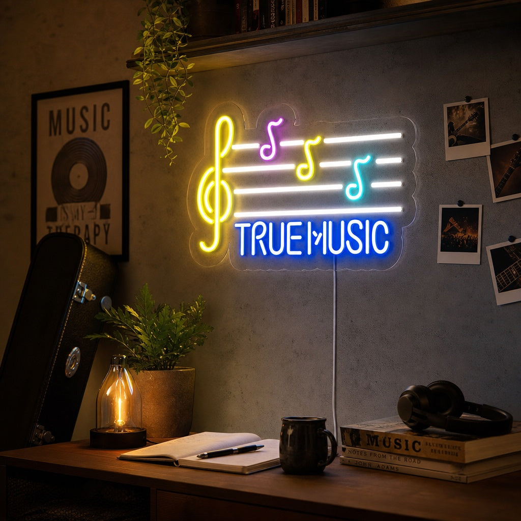 "True Music" Neonskilt