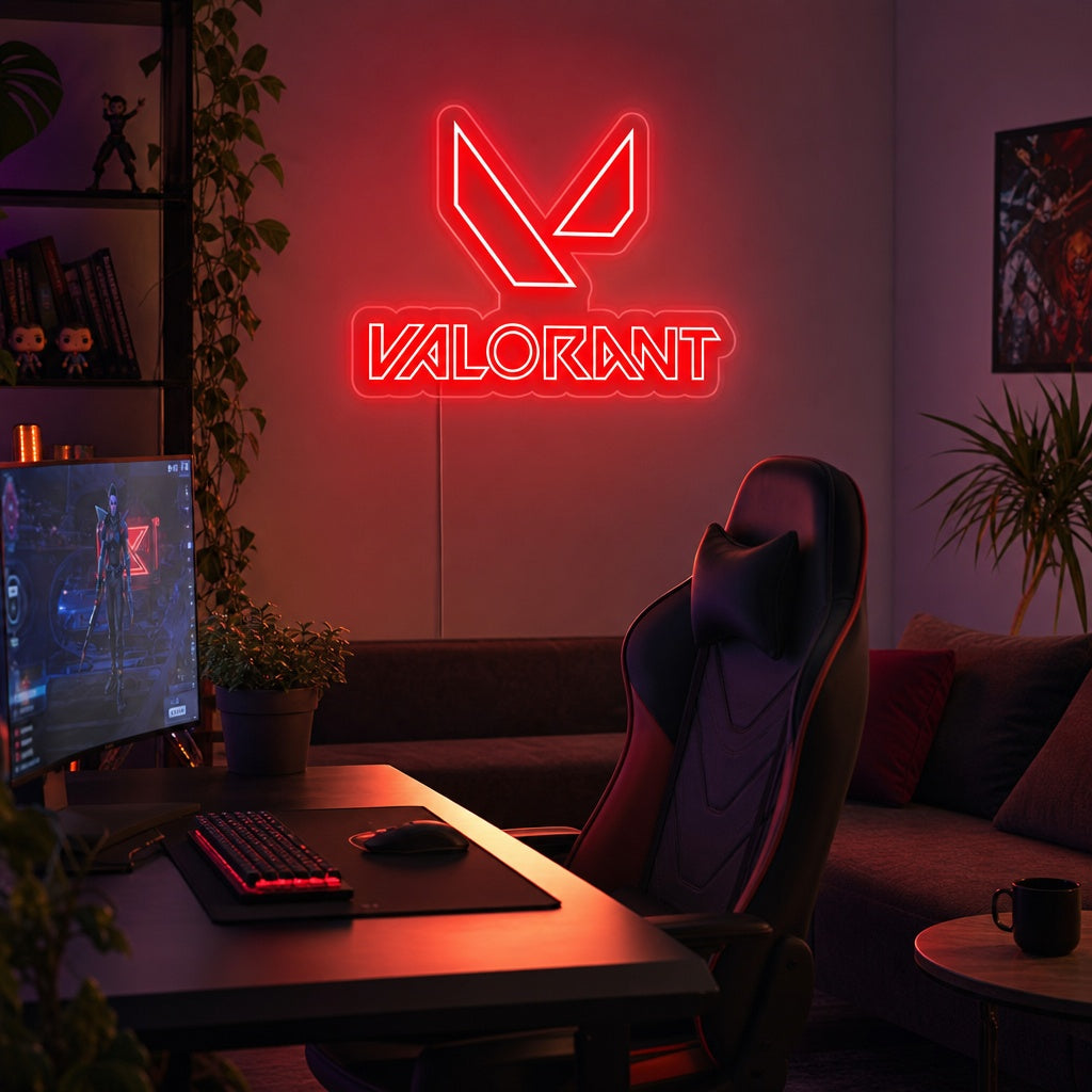 "Valorant, Spill Veggkunst" Neonskilt