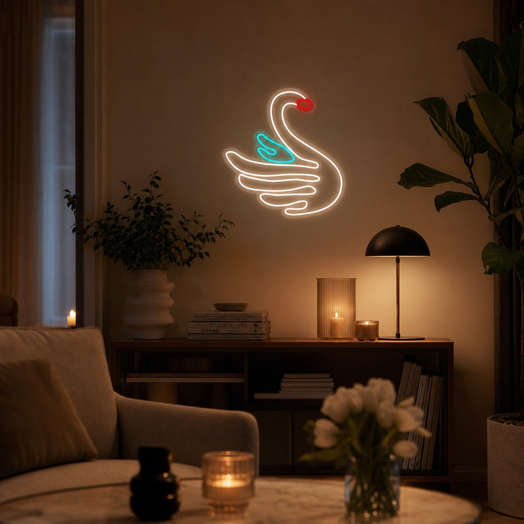 "Hvit Svane" Neonskilt