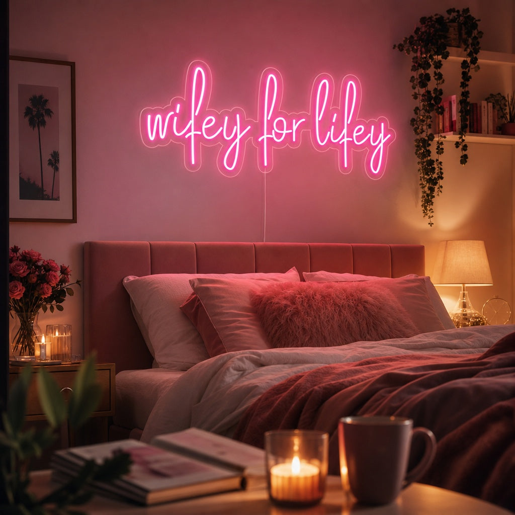 "Wifey For Lifey" Neonskilt