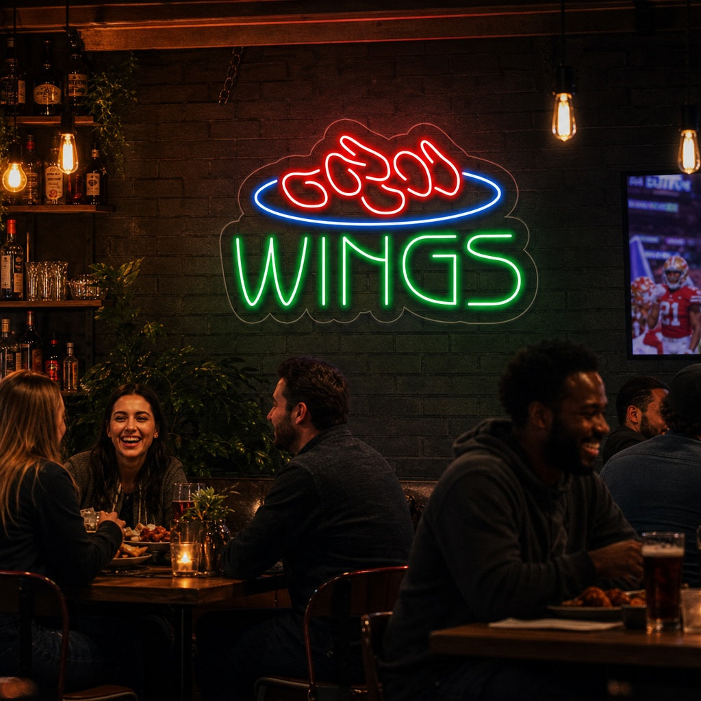 "Wings, Mat" Neonskilt