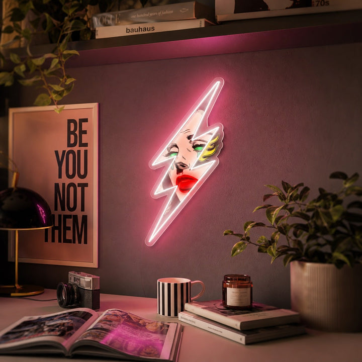 "Kvinne blits" UV-trykt LED-neonskilt