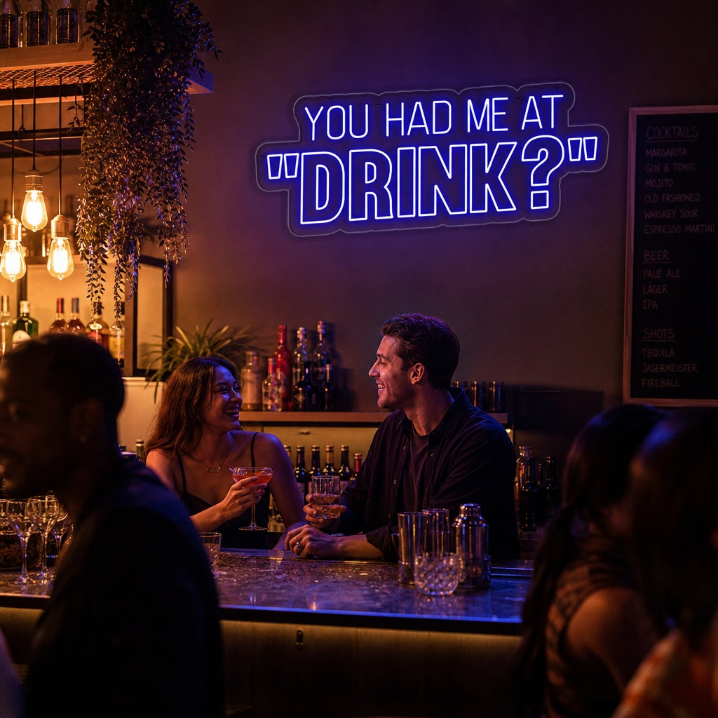"You Had Me At Drink? Ølbar" Neonskilt