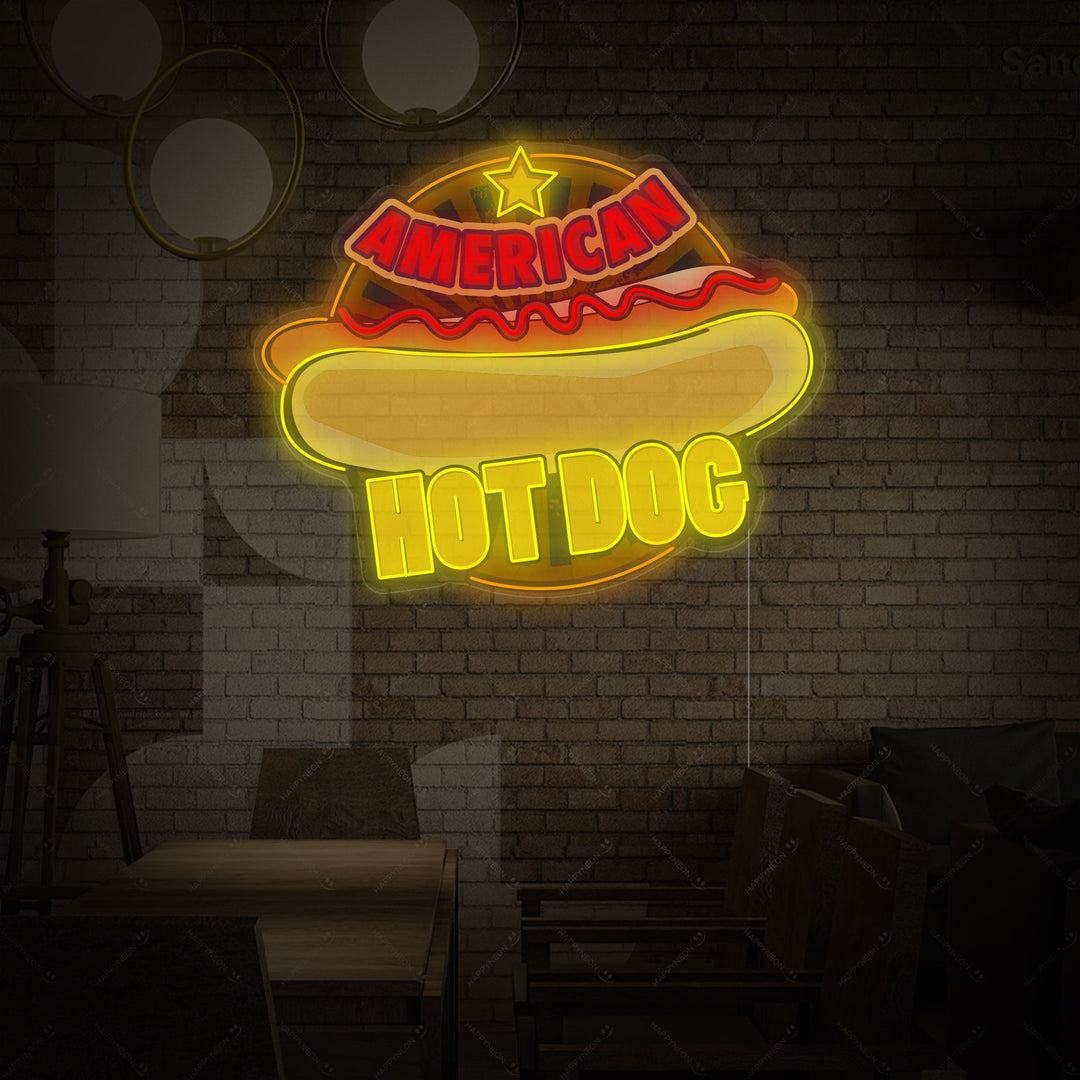 "American Hot Dog" Neonskilt