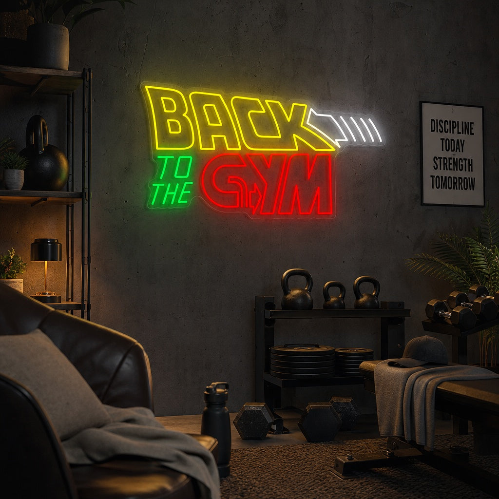 "Back To The Gym" Neonskilt