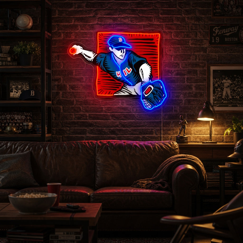 "Baseball pitcher" Neonskilt