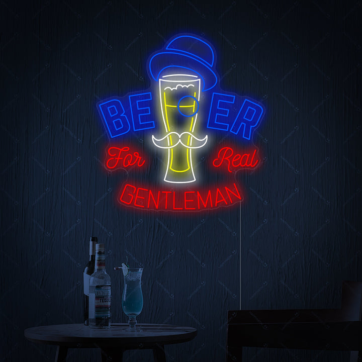 "Beer For Gentleman" Neonskilt
