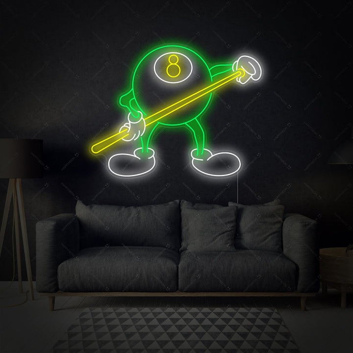 "Biljardmann" Neonskilt