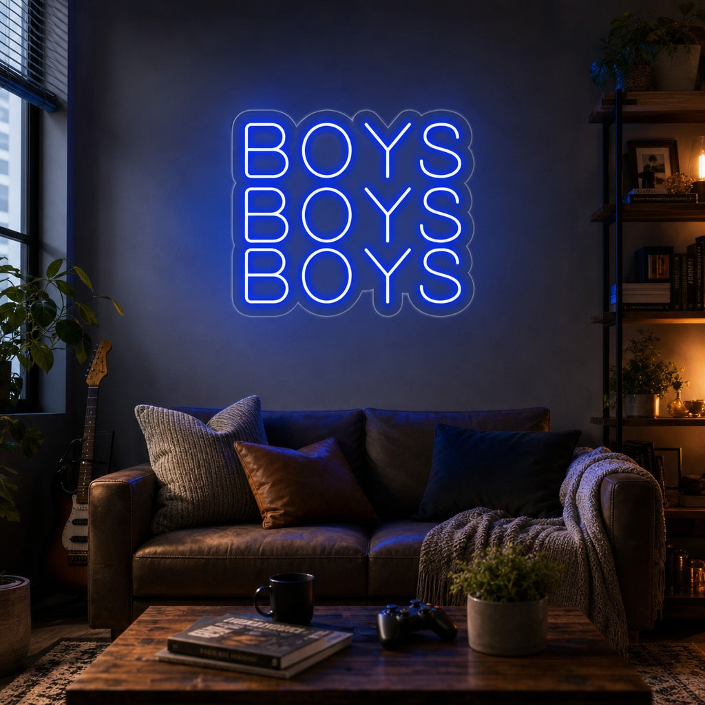 "Boys Boys Boys" Neonskilt