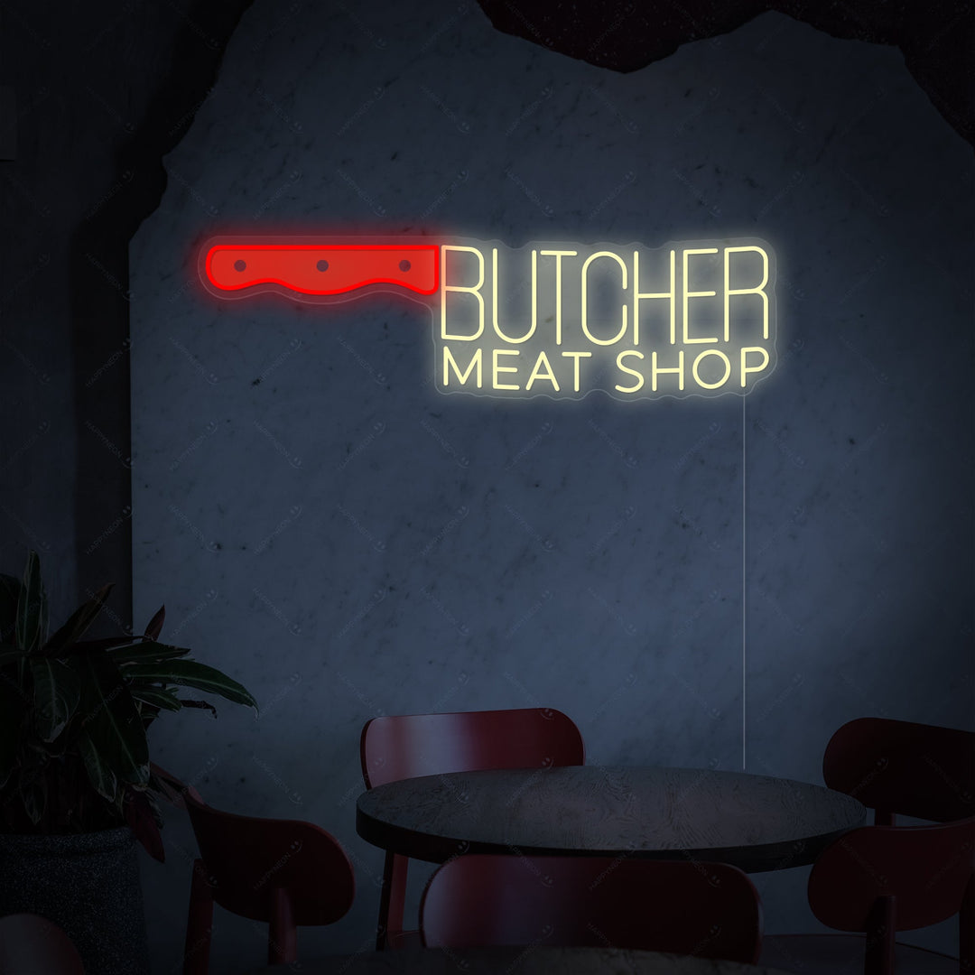 "Butcher Meat Shop" Neonskilt