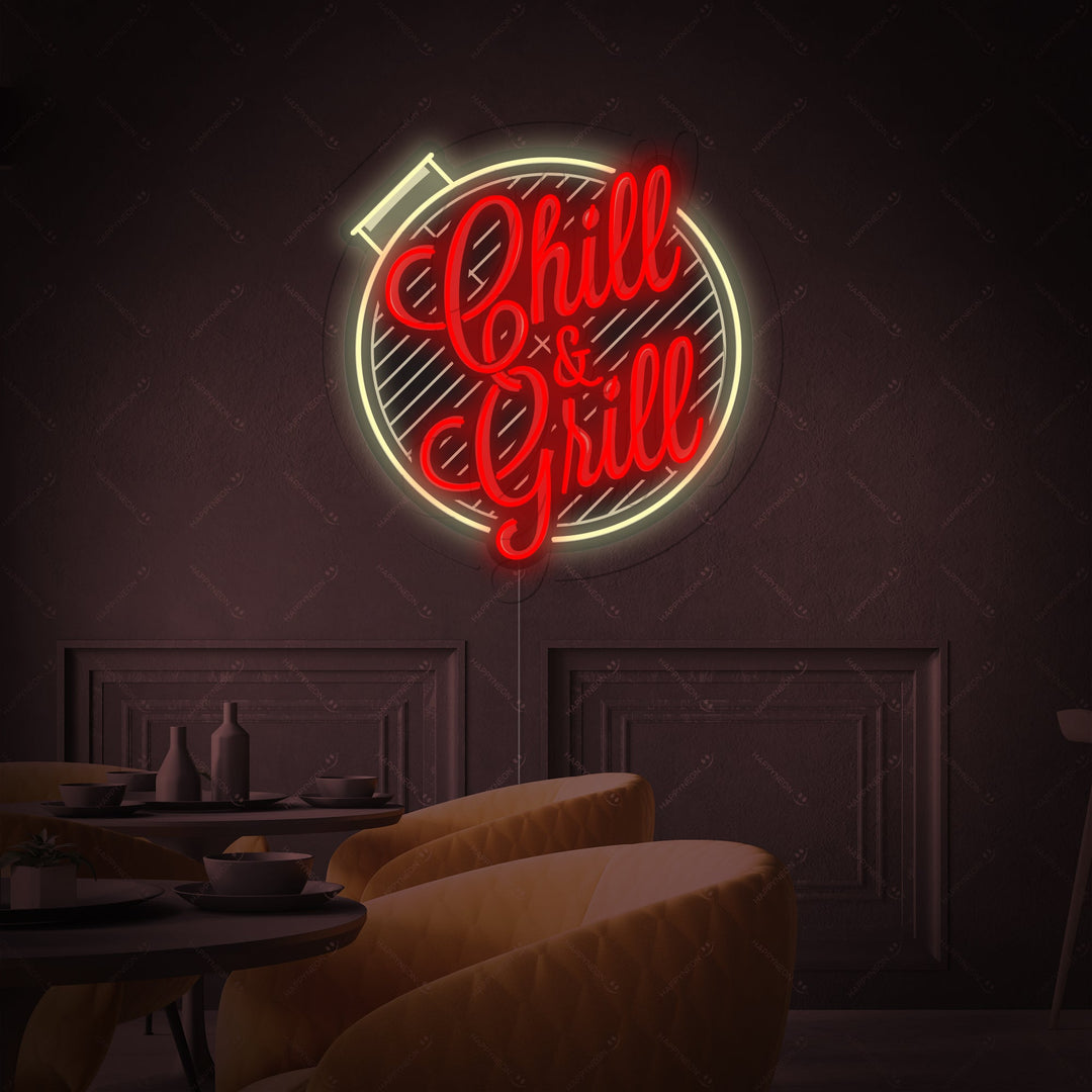 "Chill And Grill" Neonskilt