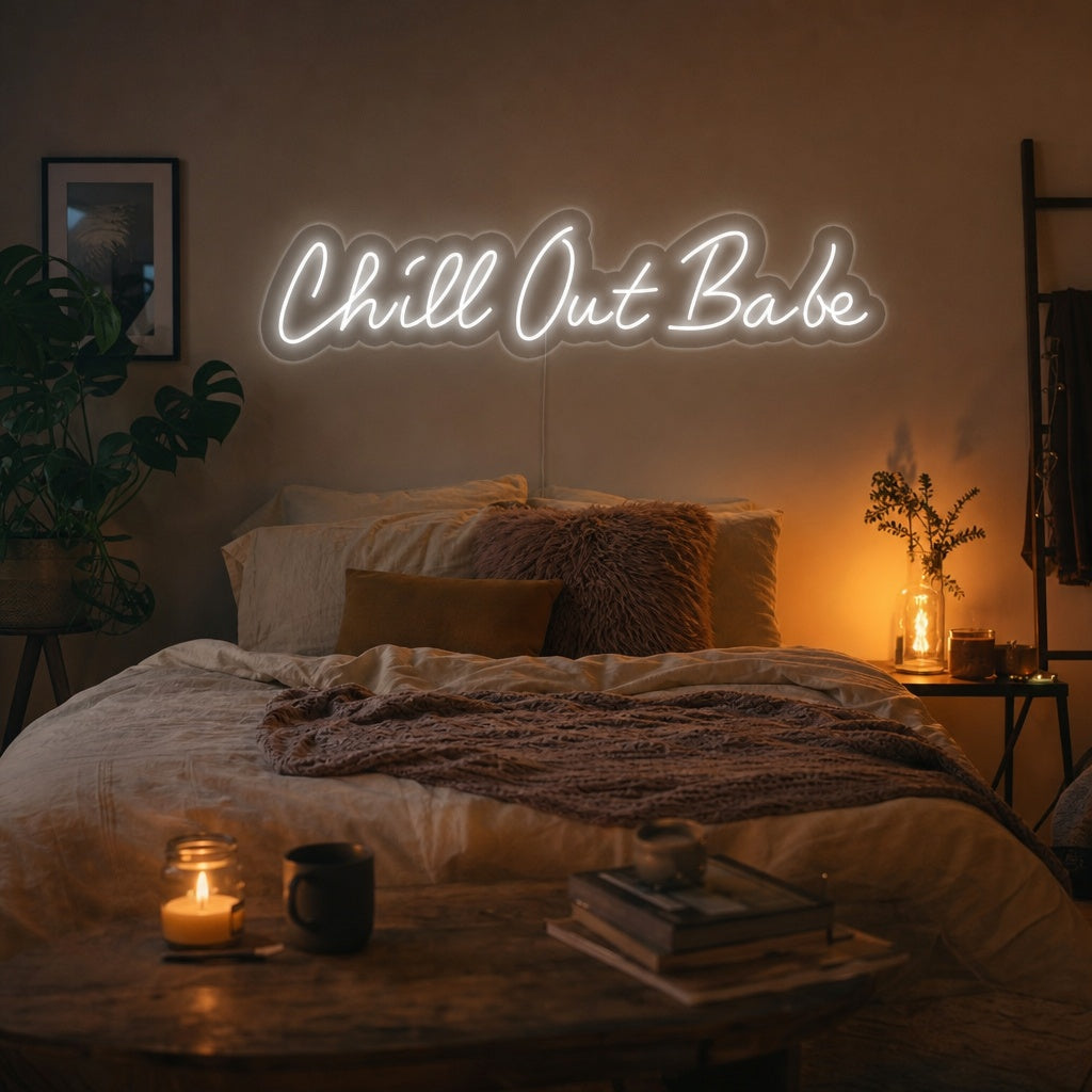 "Chill Out Babe" Neonskilt