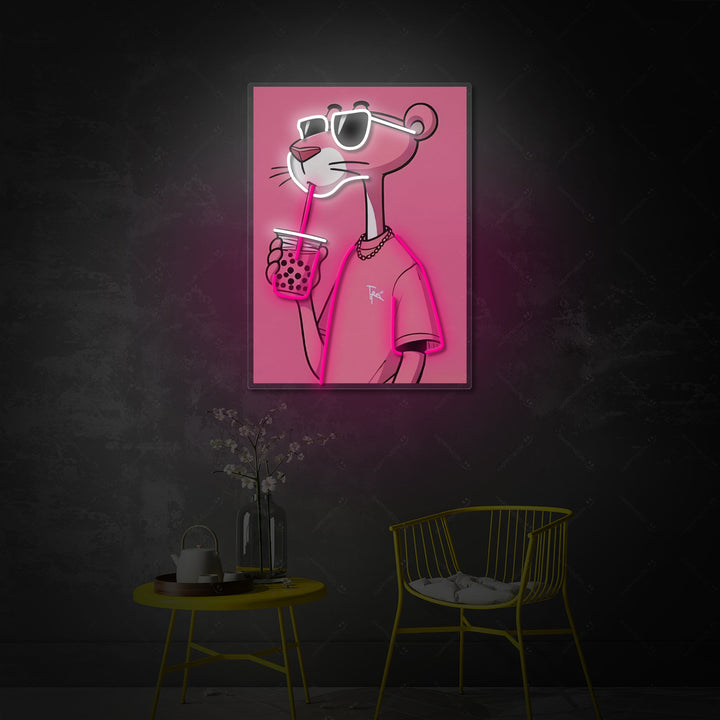 "Kul Panther Boba Vibes" Neonskilt