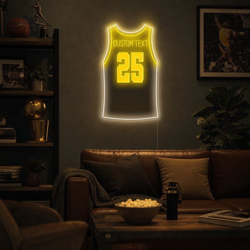 "Tilpasset basketballtrøye" Neonskilt
