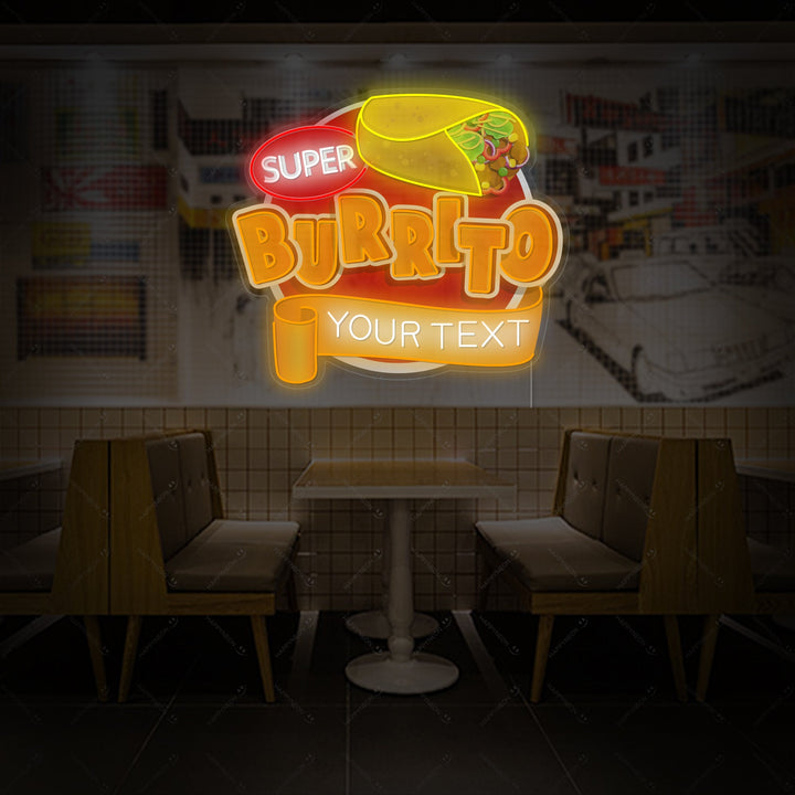 "Egendefinert Burrito-logo" Neonskilt