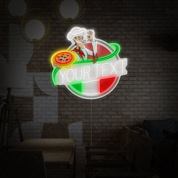 "Egendefinert italiensk restaurantlogo" Neonskilt