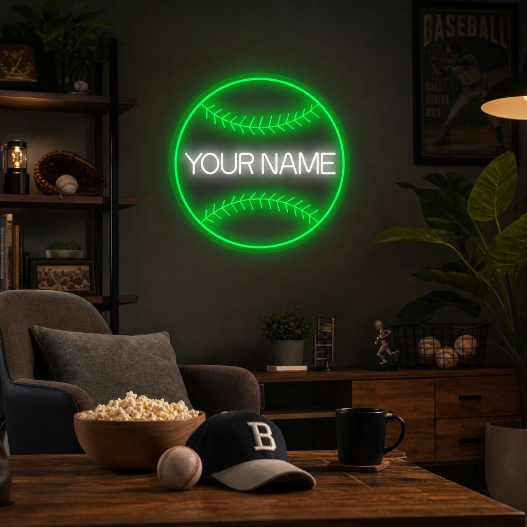 "Egendefinert navn baseball" Neonskilt