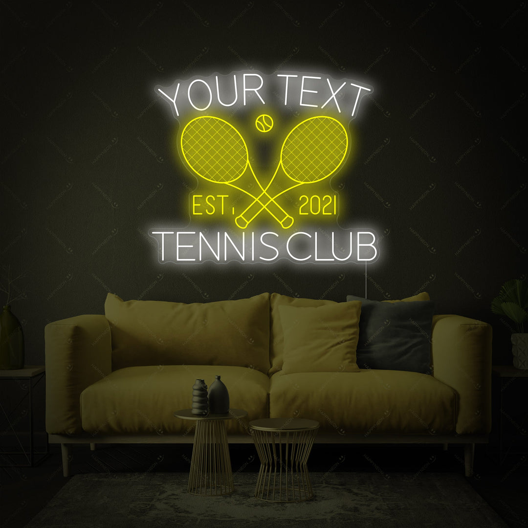 "Tilpasset tennisklubb" Neonskilt