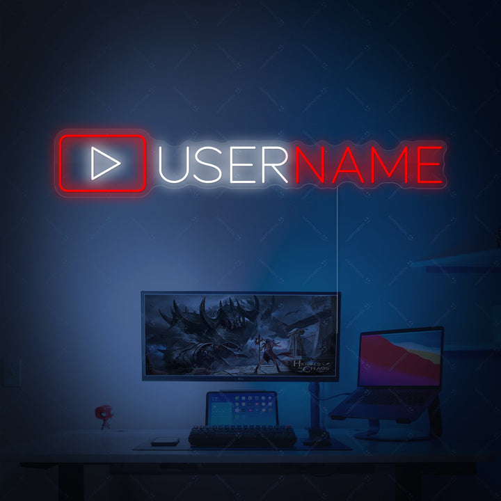 "Egendefinert Youtuber-logo" Neonskilt